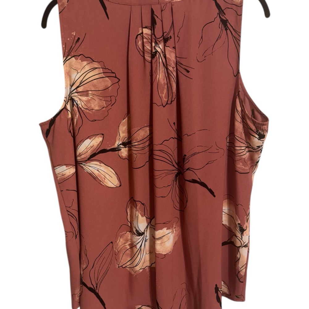 ❤️SUMMER FLORAL PRINT "MAUVE" SLEEVELESS TOP XLARGE #S - Picture 6 of 10